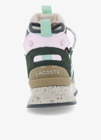 Осенние ботинки Lacoste с логотипом тканевые, из натурального нубука, из натуральной замши