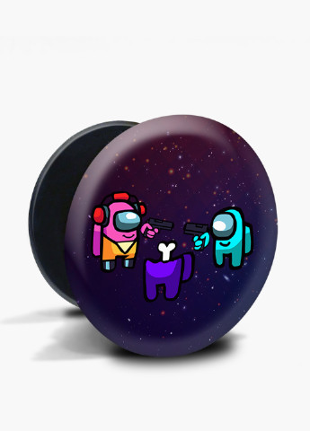 Попсокет (Popsockets) тримач для смартфону Амонг Ас (Among Us) (8754-2598) Чорний MobiPrint (216836497)