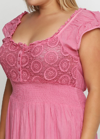Бледно-розовое кэжуал платье Cute с геометрическим узором