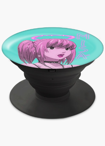 Попсокет (Popsockets) тримач для смартфону Мисан Амане Зошит смерті (Misa Amane Death Note) (8754-2827) Чорний MobiPrint (221548633)