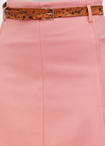 Пудровая кэжуал однотонная юбка Sassofono Club а-силуэта (трапеция)