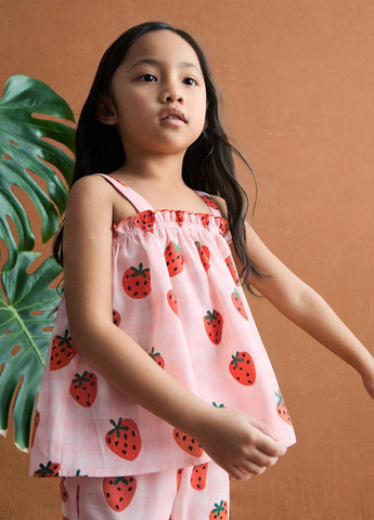 Світло-рожевий літній костюм (топ, штани) SHEIN