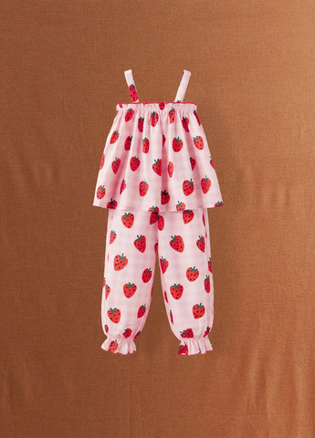 Світло-рожевий літній костюм (топ, штани) SHEIN