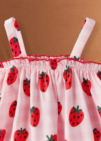 Світло-рожевий літній костюм (топ, штани) SHEIN