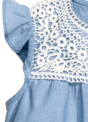 Голубая блузка с коротким рукавом H&M летняя