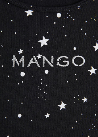 Черная летняя футболка Mango