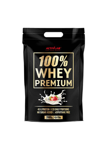 Протеїн 100% Whey Premium 2000 g 66 servings Strawberry ActivLab (253679040)