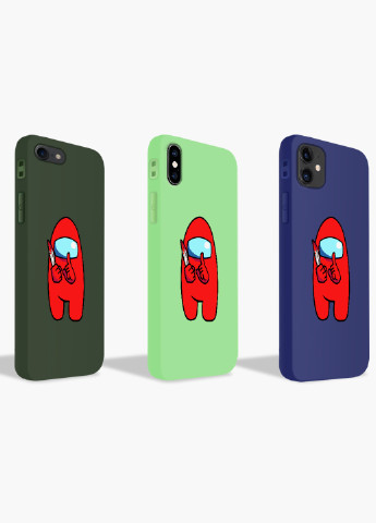Чехол силиконовый Apple Iphone X Амонг Ас Красный (Among Us Red) (6129-2417) MobiPrint (219566569)