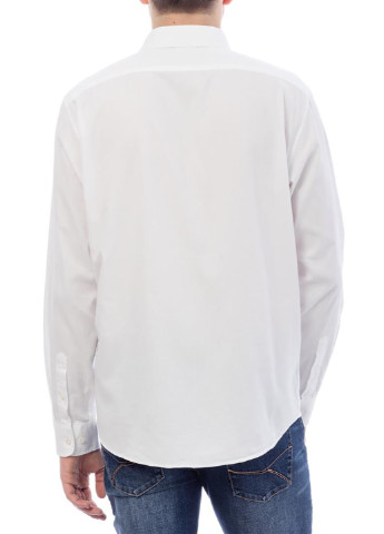 Белая кэжуал рубашка однотонная Time Out с длинным рукавом