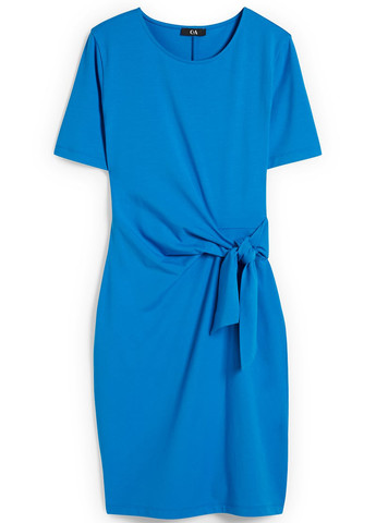 Голубое кэжуал платье C&A однотонное