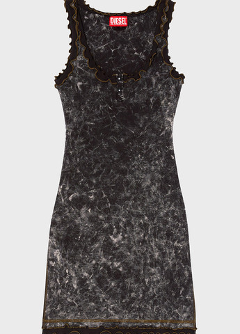 Черное кэжуал платье платье-майка Diesel тай-дай