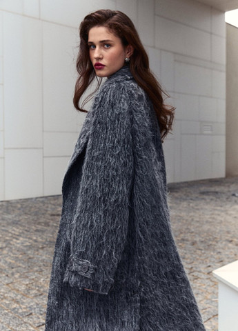 Сіре демісезонне Пальто оверсайз Gepur