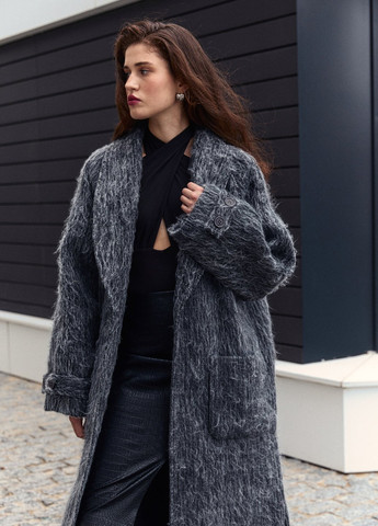 Сіре демісезонне Пальто оверсайз Gepur