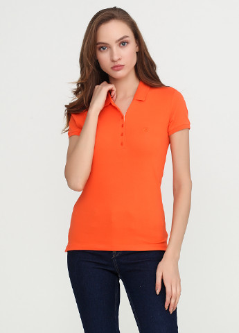 Оранжевая женская футболка-поло Fashion Friends однотонная