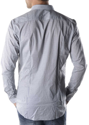Светло-серая кэжуал рубашка в горошек Made in Italy