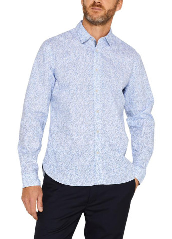 Синяя кэжуал рубашка с рисунком Esprit