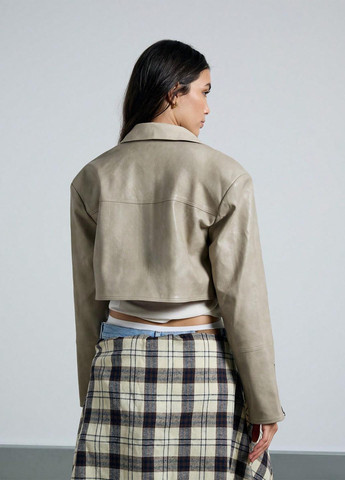 Серо-бежевая демисезонная куртка SHEIN