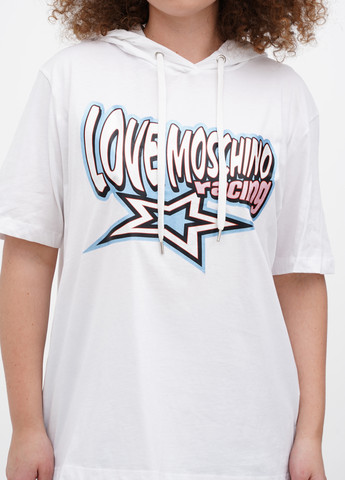 Белая летняя футболка Love Moschino