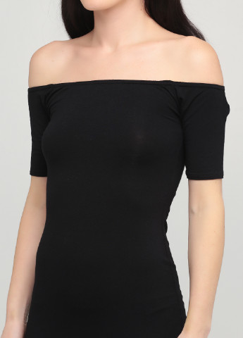 Черное кэжуал платье с открытыми плечами Daisy Street однотонное