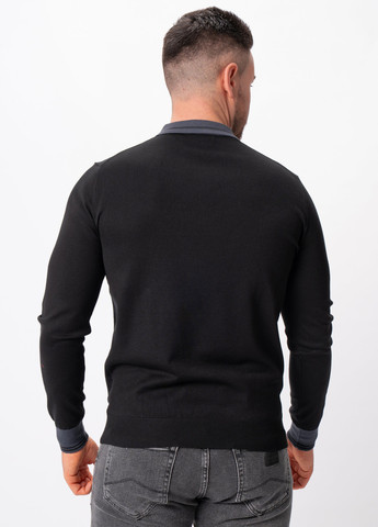 Черная футболка-поло для мужчин Trend Collection колор блок