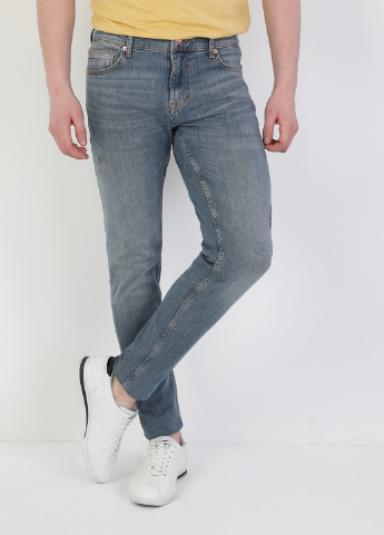 Темно-голубые демисезонные слим джинсы 041 DANNY Colin's