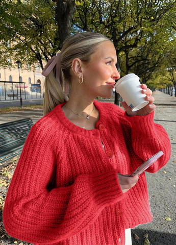 Красный демисезонный кардиган SHEIN