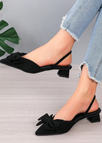 SHEIN Туфлі слінгбекі чорний з натуральна замша, китай — літо (365497663)