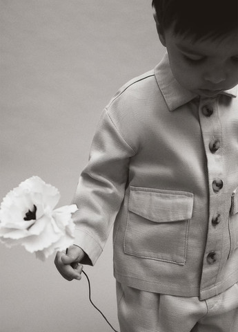 Бежевый демисезонный костюм (рубашка, брюки) с рубашкой, брючный H&M