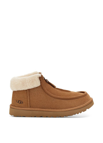 Зимние ботинки UGG с тиснением, с логотипом, с мехом, с молнией из натуральной замши