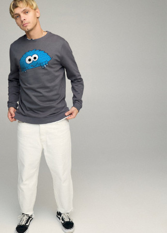 Темно-серый свитшот мужской basic /no flis/ YAPPI (252258571)