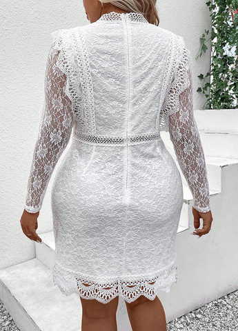 Белое праздничный платье SHEIN однотонное