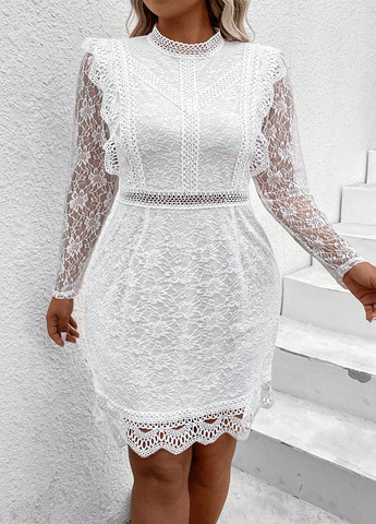 Белое праздничный платье SHEIN однотонное