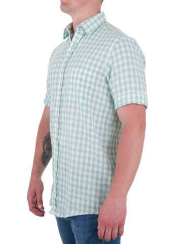 Зеленая рубашка в клетку Casa Moda