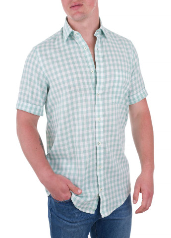 Зеленая рубашка в клетку Casa Moda