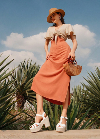 Белые босоножки SHEIN с ремешком