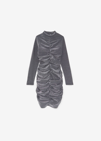 Серебряное кэжуал, коктейльное платье силуэтная, платье-водолазка, с открытой спиной Jennyfer меланжевое