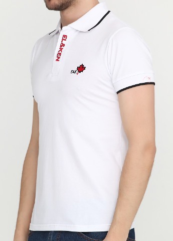 Белая футболка-поло для мужчин EL & KEN с надписью