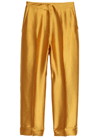 Золотые кэжуал демисезонные прямые брюки H&M