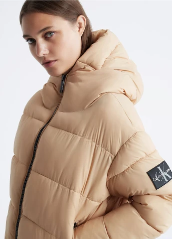 Бежевый демисезонный Пуховик Calvin Klein