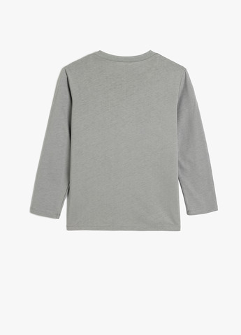 Серый демисезонный кэжуал лонгслив KOTON с рисунком