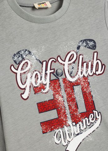 Серый демисезонный кэжуал лонгслив KOTON с рисунком