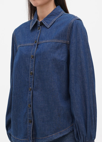 Синяя джинсовая рубашка однотонная S.Oliver