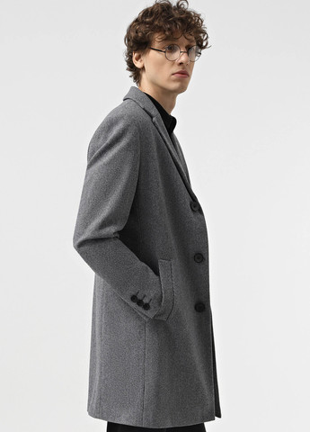 Серое демисезонное Пальто однобортное Sun's House