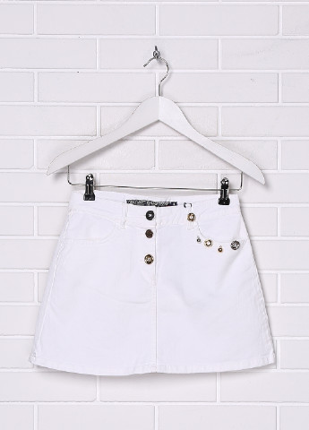 Белая джинсовая однотонная юбка Simonetta Jeans мини