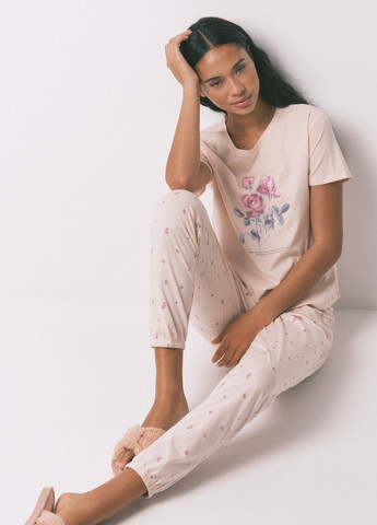 Блідо-рожева всесезон піжама (футболка, штани) футболка + штани Women'secret
