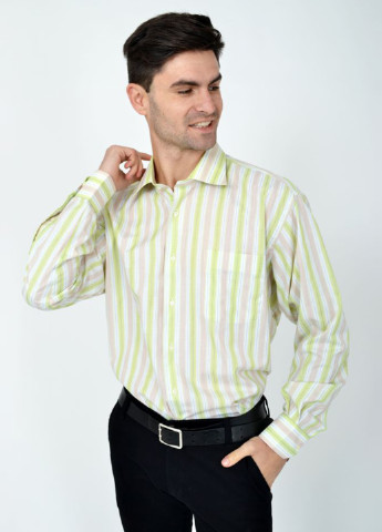 Салатовая кэжуал рубашка в полоску Ager с длинным рукавом