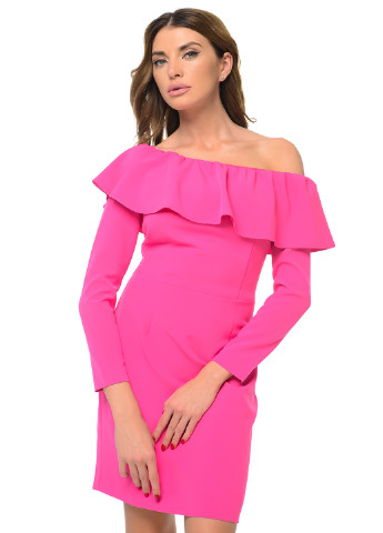 Розовое кэжуал платье GENEVIE однотонное