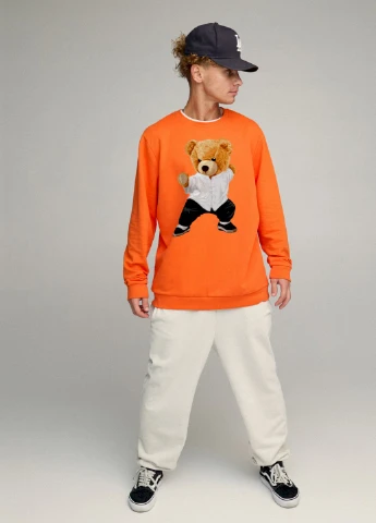 Оранжевый свитшот мужской oversize /no flis/ YAPPI (252259432)