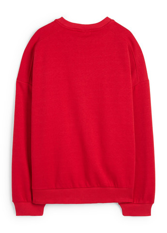 Червоний світшот C&A малюнок без декору (352576242)