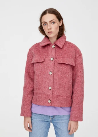 Темно-розовая куртка демісезон,темно-рожевий, Pull & Bear